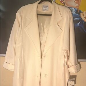 Kristen Blake Wool Women's Elegant Cream Trench Coat